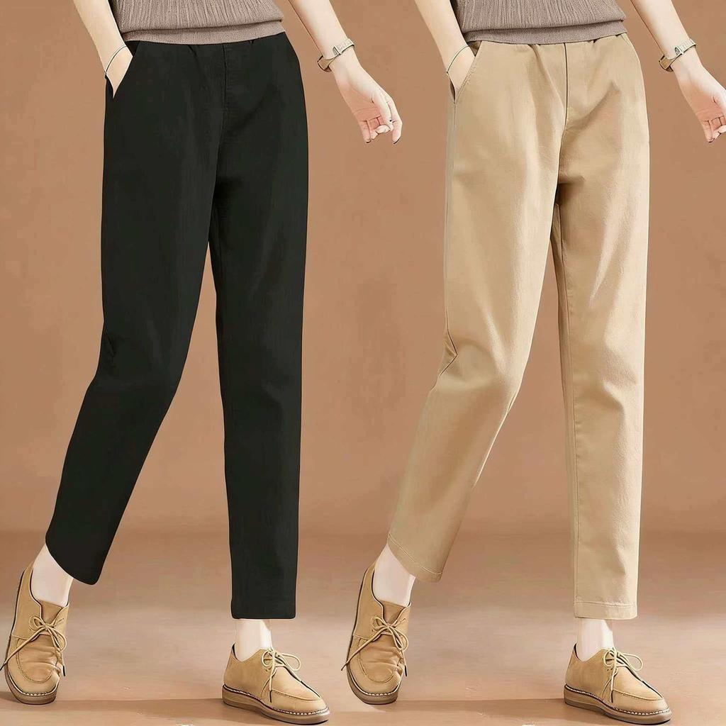 Women's Retro Carrot Harem Pants - Spring/Summer 2026 Collection, Casual Straight-Leg, Slimming Fit