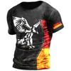 Germany Eagle Print Trička Pro muže Léto Prodyšný Polyester O Krk s krátkým rukávem Volné tričko Tričko Vintage Pánské tričko 3XL