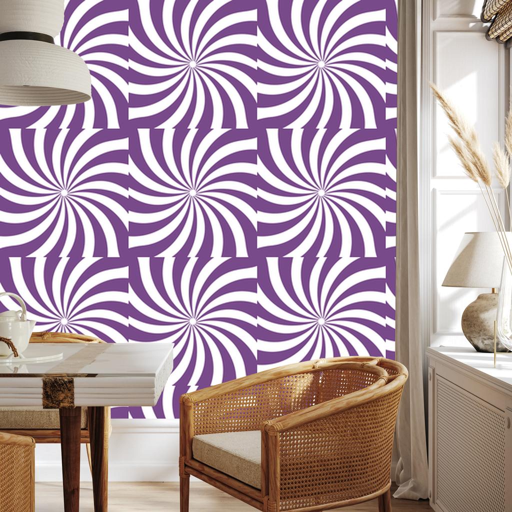 Hippie background wallpaper purple, white and light gray 50x1000