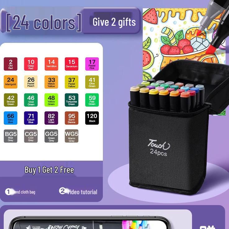 

Набор двухсторонних акварельных маркеров Touchmork из 80 цветов для детей и студентов