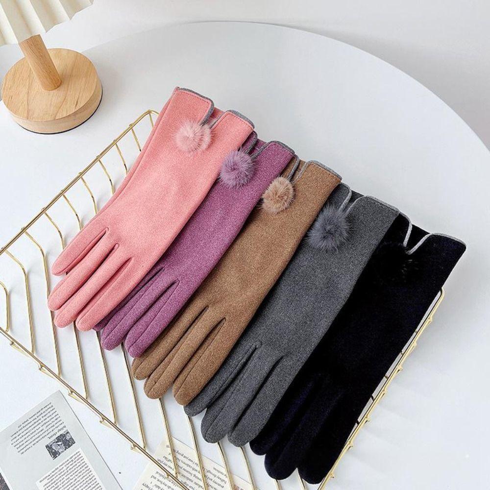 Gants d'hiver en fausse fourrure de lapin pour écran tactile, chauds, pour la conduite, moufles, gants pour nouvel étudiant, cadeau pour filles