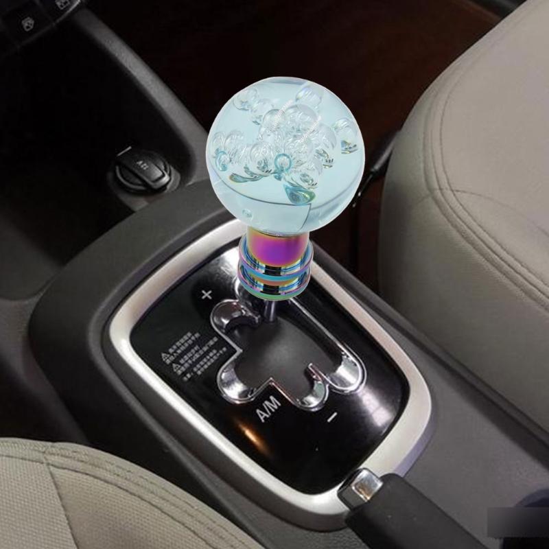 Universal Crystal Acrylic Gear Shifter Knob With 3 Adapters Ergonomic Design For Manual Automatic Transmission Vehicles