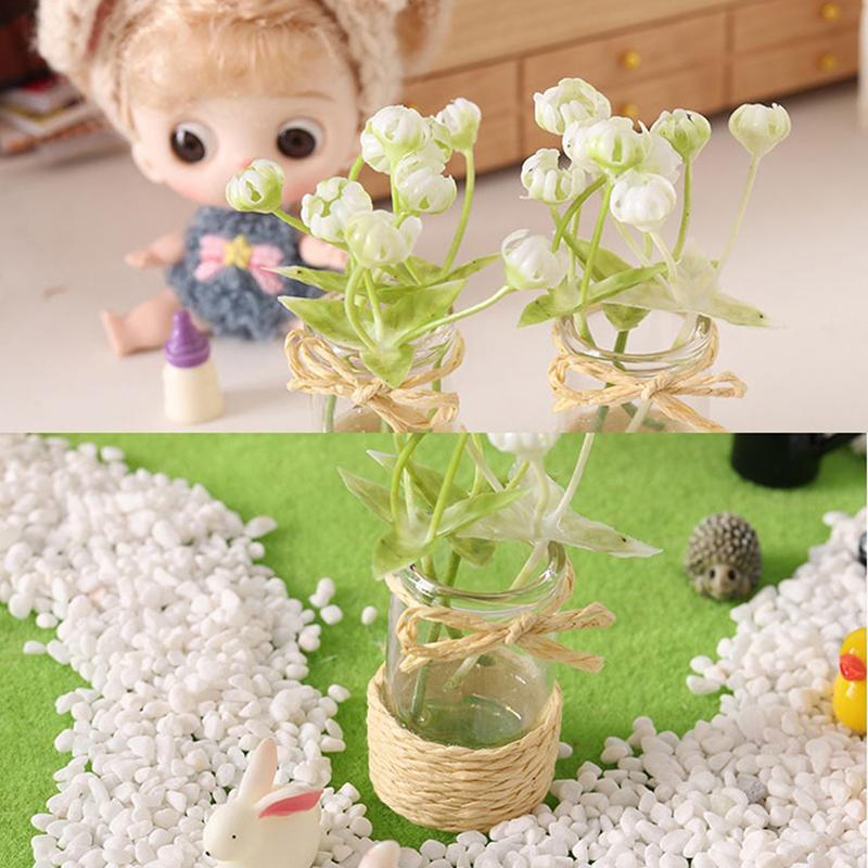 1:12 Dollhouse Mini Orange Tree Snow Conifers Moonflower Leafy Plant Potted Green Potted Plants Bucket Flower Home Garden Decor