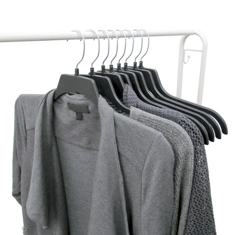 Heavy Duty Recycled Plastic Non Slip Sweater Hangers with Swivel Hooks 19 Inch 10 Pack Break Resistant Clothes Organizer