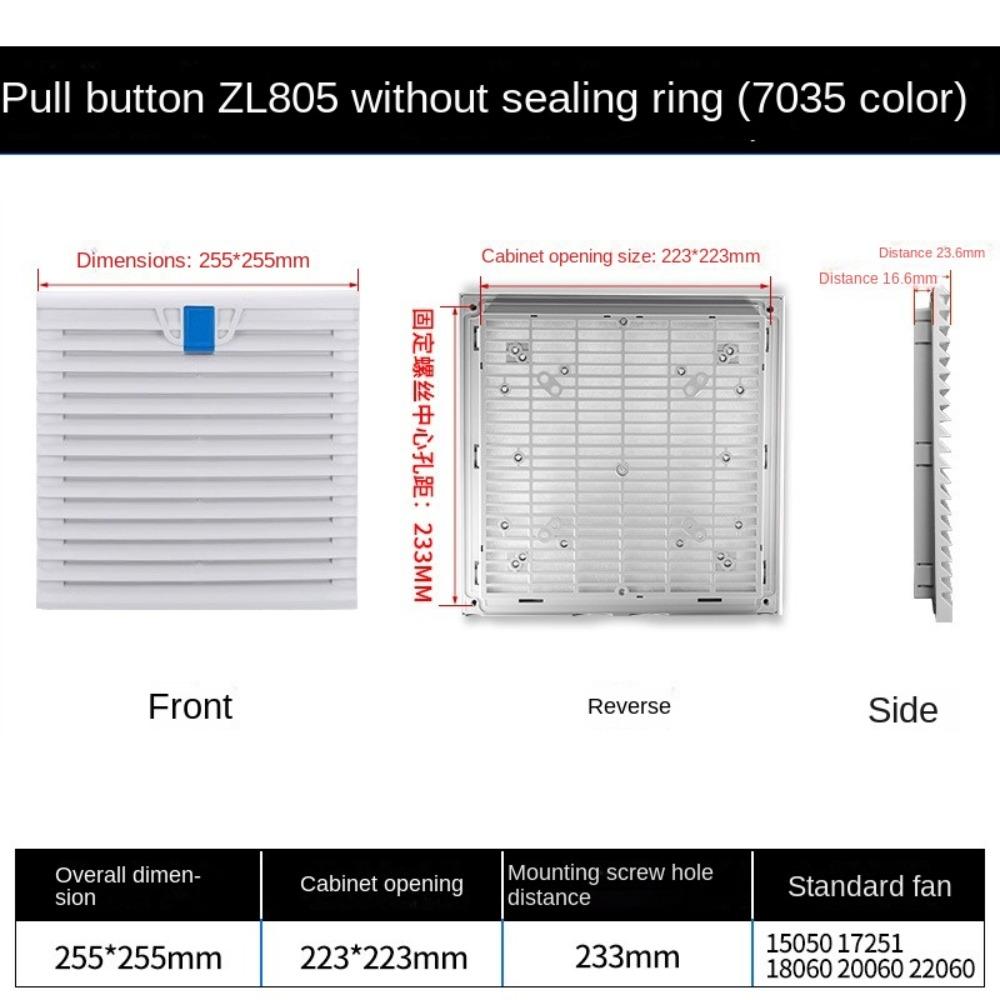 Air Ventilation System ABS Cabinet Ventilation Filter White Without Fan Fan Filter Louvers Blower Exhaust