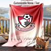 Flannel Blanket Bournemouth Football Print Custom Name Text Soft Throw for Sofa Bed