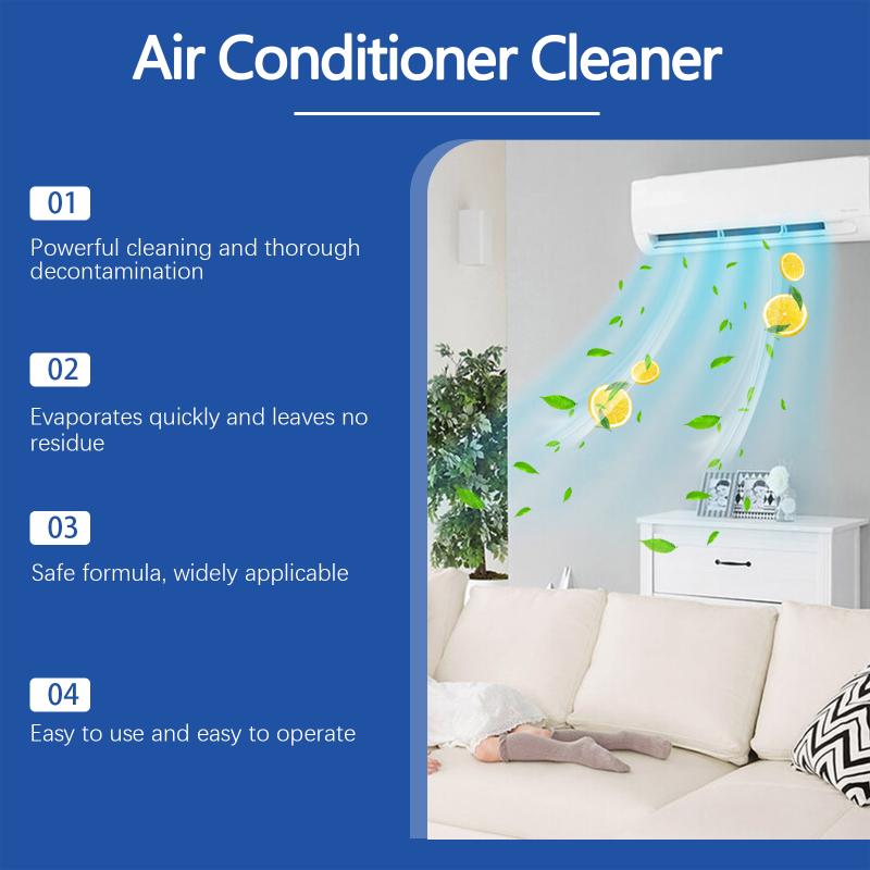 Fast Acting Air Conditioner Cleaner For Indoor Wall Mounted Units Foaming Liquid Removes Stains And Odors Home Cleaning