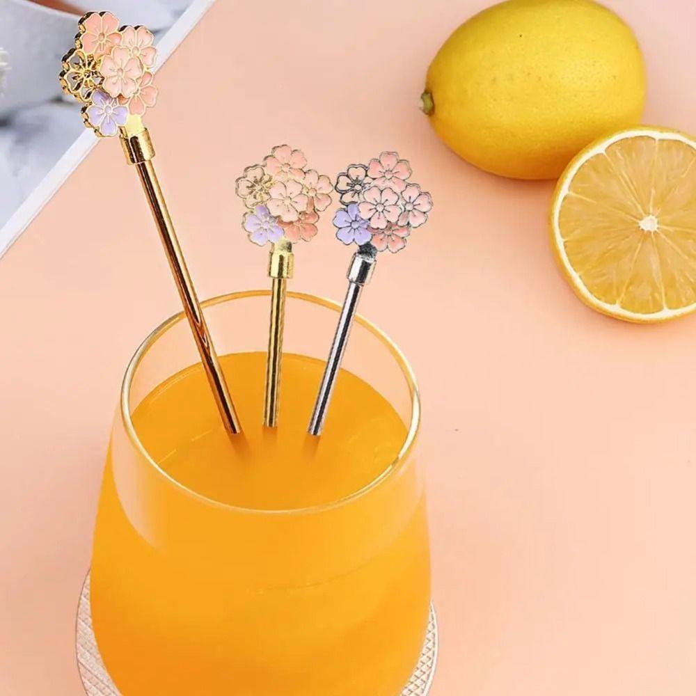 Cherry Blossoms Espresso Spoon Long Handle Ice Spoon Tableware Decoration Coffee Dessert Spoon Tea