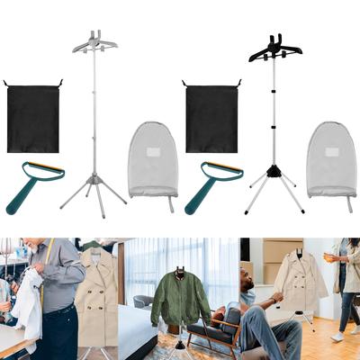 Suporte para Vaporizador de Roupas 84-160cm Altura Ajustável Cabide de Roupas para Vaporizador Rotativo Dobrável de Pé para Casa