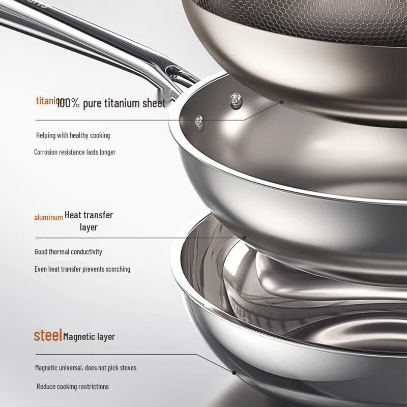 SUPOR 30cm Pure Titanium Non-Stick Wok