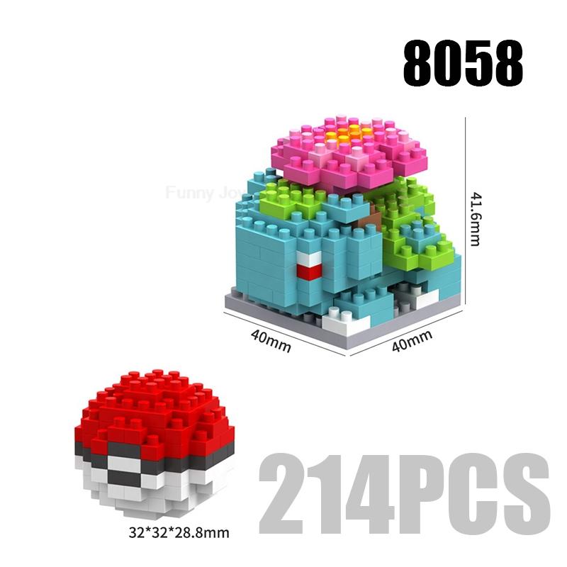 Funny Pokemon Building Blocks Assembly Anime Picachu Charizard Doll Blastoise Bulbasaur Gengar Pokémon Bricks Toy for Kid Gift