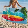 1 Piece Vibrant Tropical Beach Towel-Soft Quick-Dry Microfiber with Surfboard Print, Palm Tree Design For Pool, Travel, Yoga,