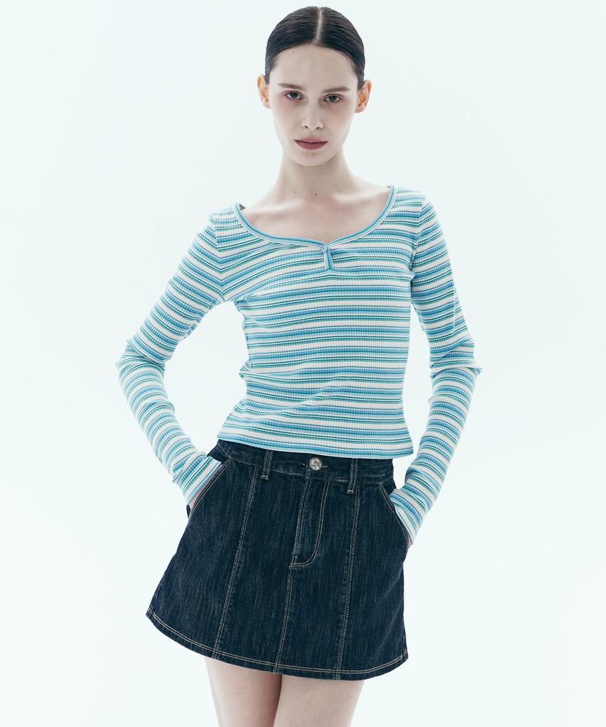 Neo Pocket Denim Skirt Blue