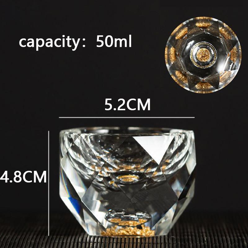 YWDL 50ml Diamantschliff Kristall Likörgläser Wodka Schnapsglas Weingläser Whiskeyglas Spirituosen Sake Soju Brandy Teetasse