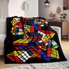 1Pc Rubik'S Cube Puzzle Blanket Soft And Comfortable Casual Warm Camping Travel Christmas Halloween Xmas Gift M92483
