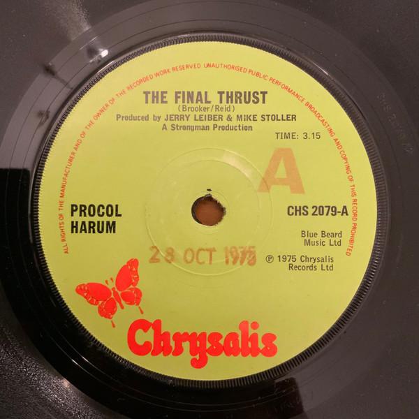 

7inch Record PROCOL HARUM - The Final Thrust CHS2079 Chrysalis 1975 UK Pop Used