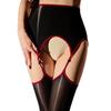 Pantyhose Women With Pearl Four-Sided Hollow Garter Belt Stockings Oil Shiny Glossy Transparent Exotic Lingerie High Socks