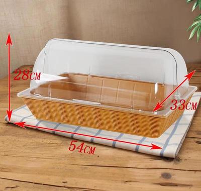 ZLIII Rectangular Pastry Display Basket with Dustproof Cover