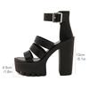 High Heel Sandals for Women Open Toe Thick Heel Wedges Platform Shoes Fashionable Heeled Sandals Ankle Buckle Strap Increased