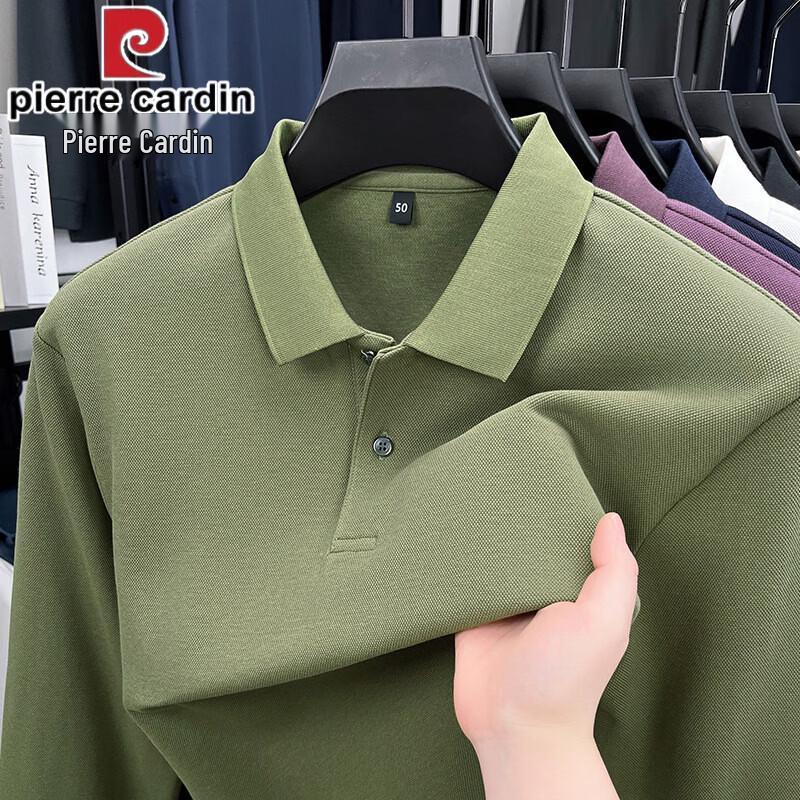 Pierre Cardin Men's 100% Cotton Spring Long-Sleeve Polo Shirt