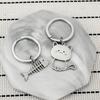 Fish Bone Cat Stainless Steel Keychain Cute Cartoon Matching Style Fashion Couple Friend Pendant Practical Bag Decoration