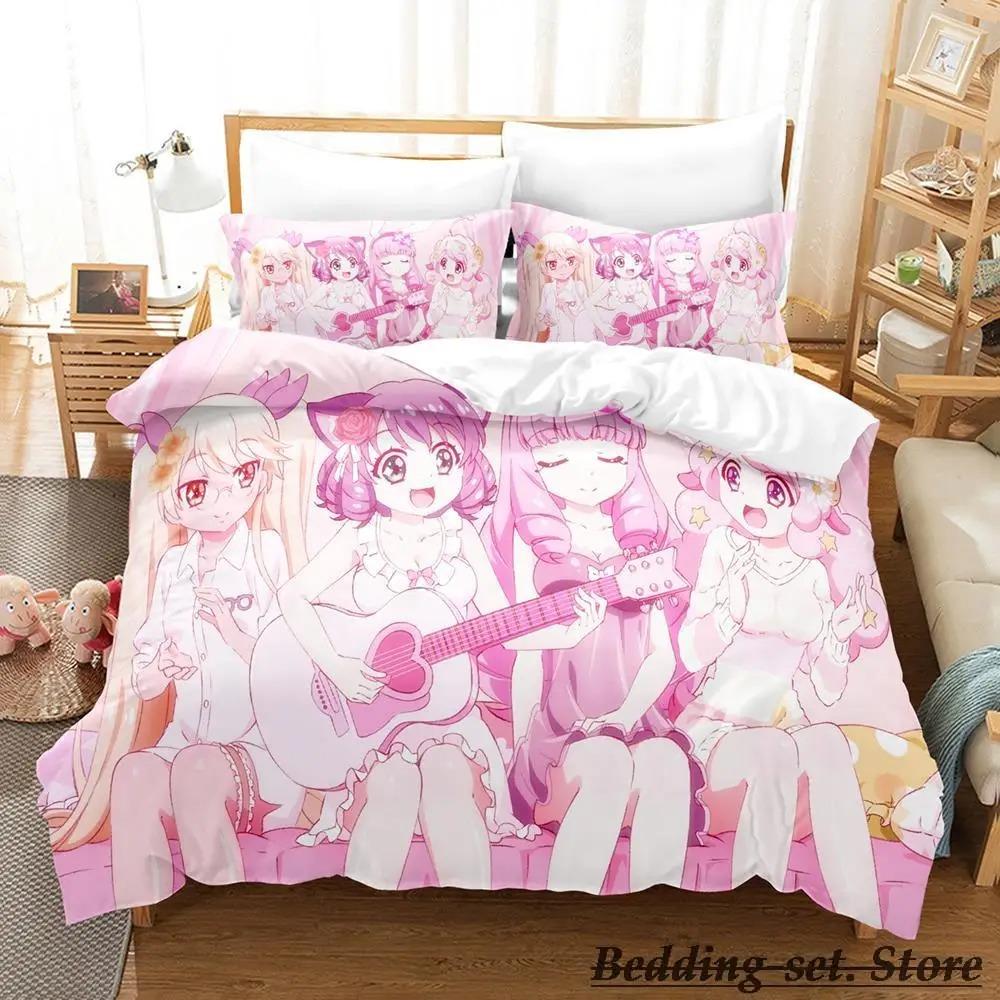 Show By Rock! Bedding Set Cartoon Anime Three-piece Set Adult Kid Bedroom Duvetcover Sets 3D Kawaii Cute Girls