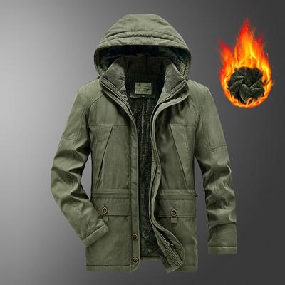 Men's Fleece Thickened Large Size Loose Middle-aged and Young People's Cotton-padded Clothes Outdoor Tooling Cotton-padded Jacket