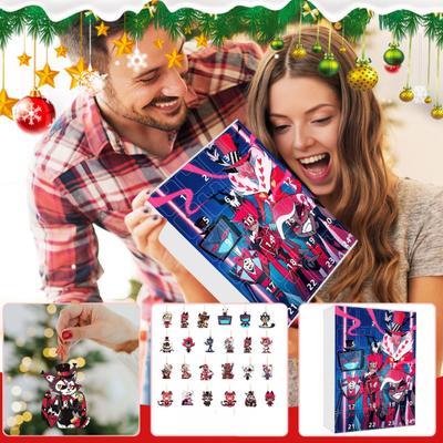 Calendario de Adviento Hazbin Hotel Caja de Cuenta Regresiva de 24 Días para Navidad con Diseño de Ventana Único Decoración Multifuncional para las Fiestas para Habitaciones de Niños Casas Coches