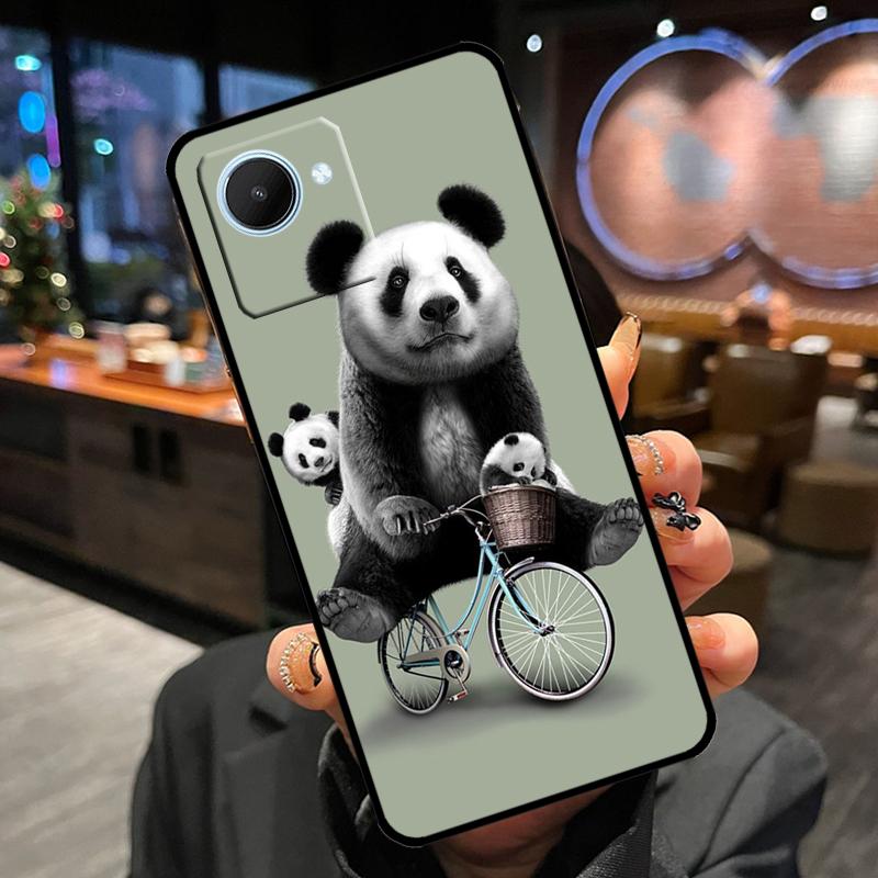 Cartoon Cute Panda Bear Case For Realme 12 Pro Plus 11 13 14 15 GT6 GT7 Pro C55 C51 C53 C25 C63 C61 C65 C67 C71 C75