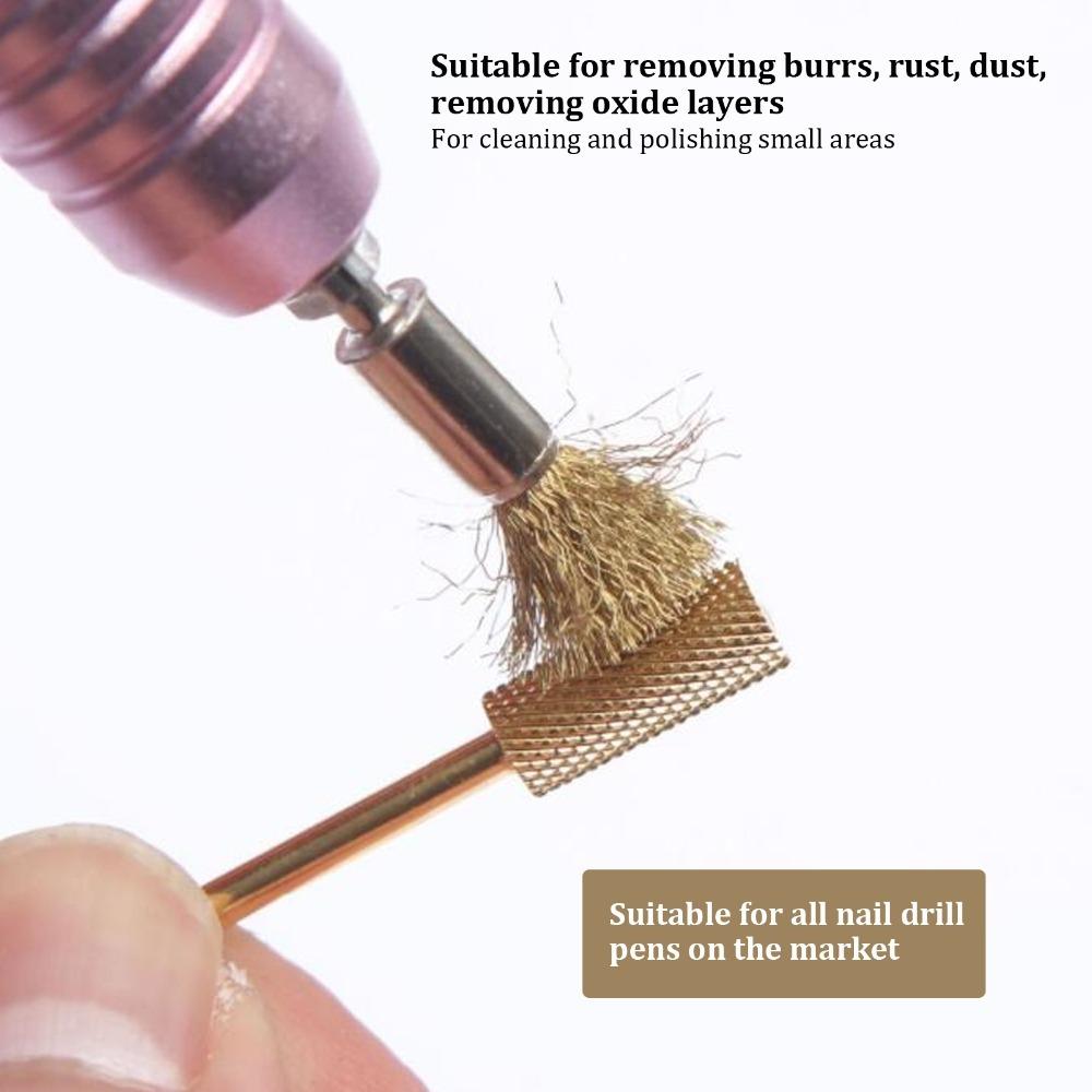 5pcs Mini Size Nail Drill Bit Cleaning Brush Manicure Wire Brush Manicure Equipment Maintenance