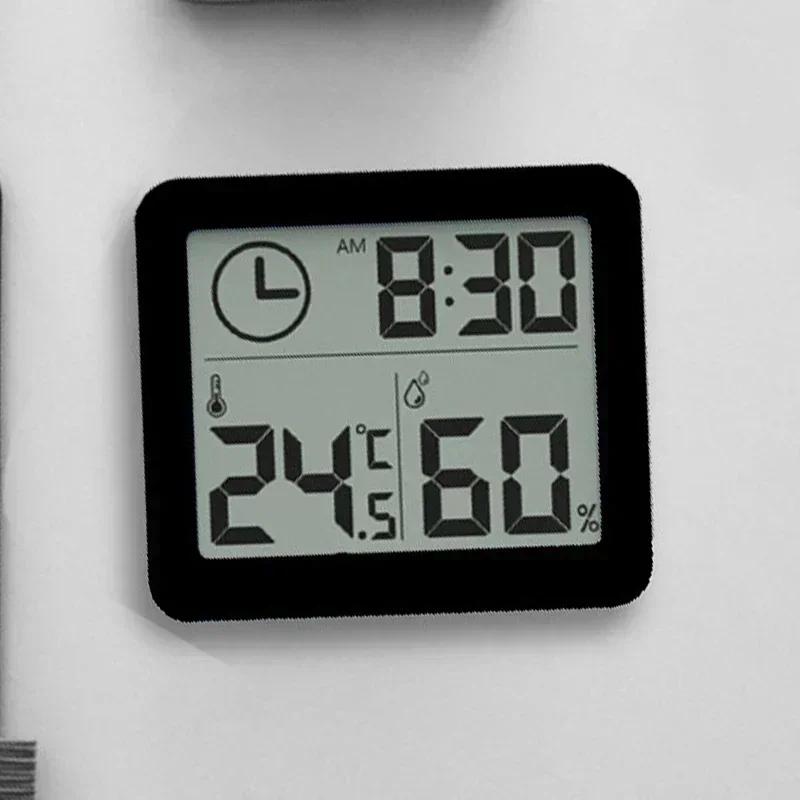 Multifunktions-Thermometer Hygrometer Automatische elektronische Temperatur-Feuchtigkeitsüberwachungsuhr 3,2 Zoll großer LCD-Bildschirm