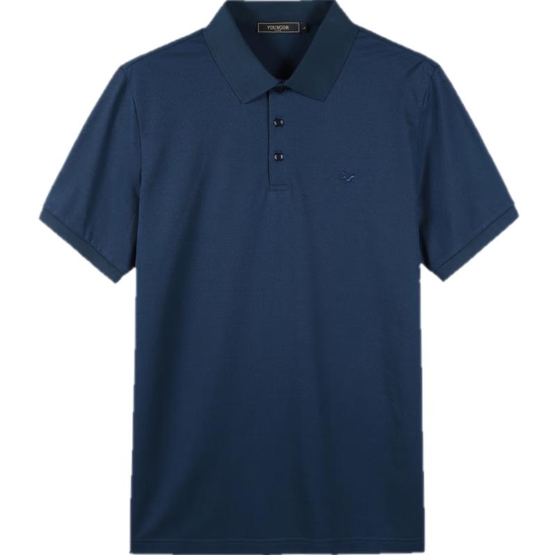 

YOUNGOR Men s Business Casual Short Sleeve Polo T-Shirt S