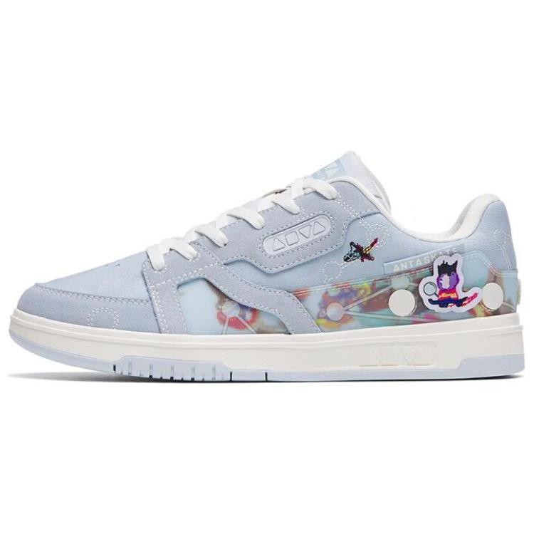 

New Anta AOYU Slip-Resistant Cushioning Wear-Resistant Low-Top Skateboard Shoes Unisex White Blue 112319238-3 42.5