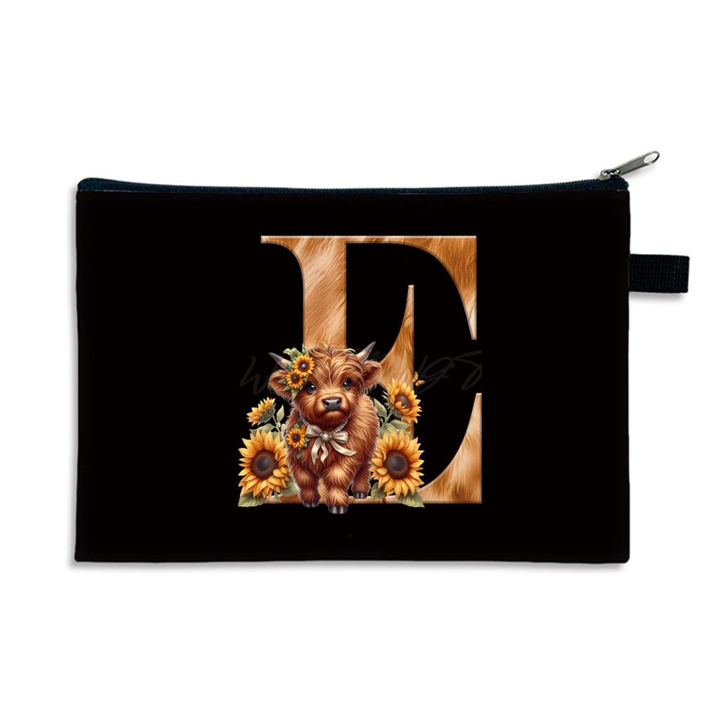 26 letter print size change bag Oxford cloth zipper storage bag Student portable pencil case