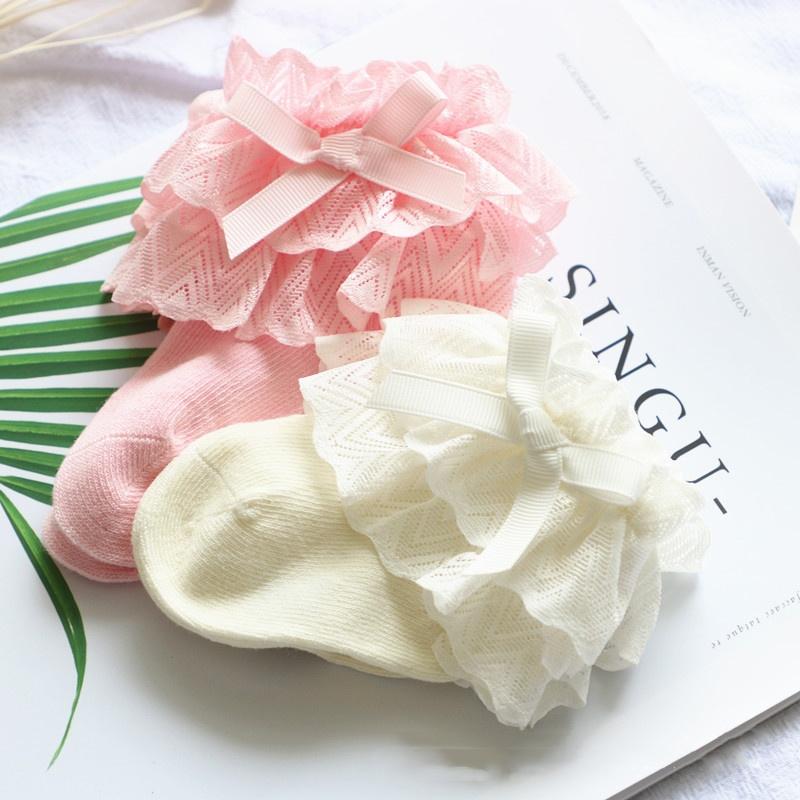 Baby Girls Lace Socks Newborn Cotton Baby Socks for Girls Solid Princess Style Infant Baby Girls Clothes Accessories