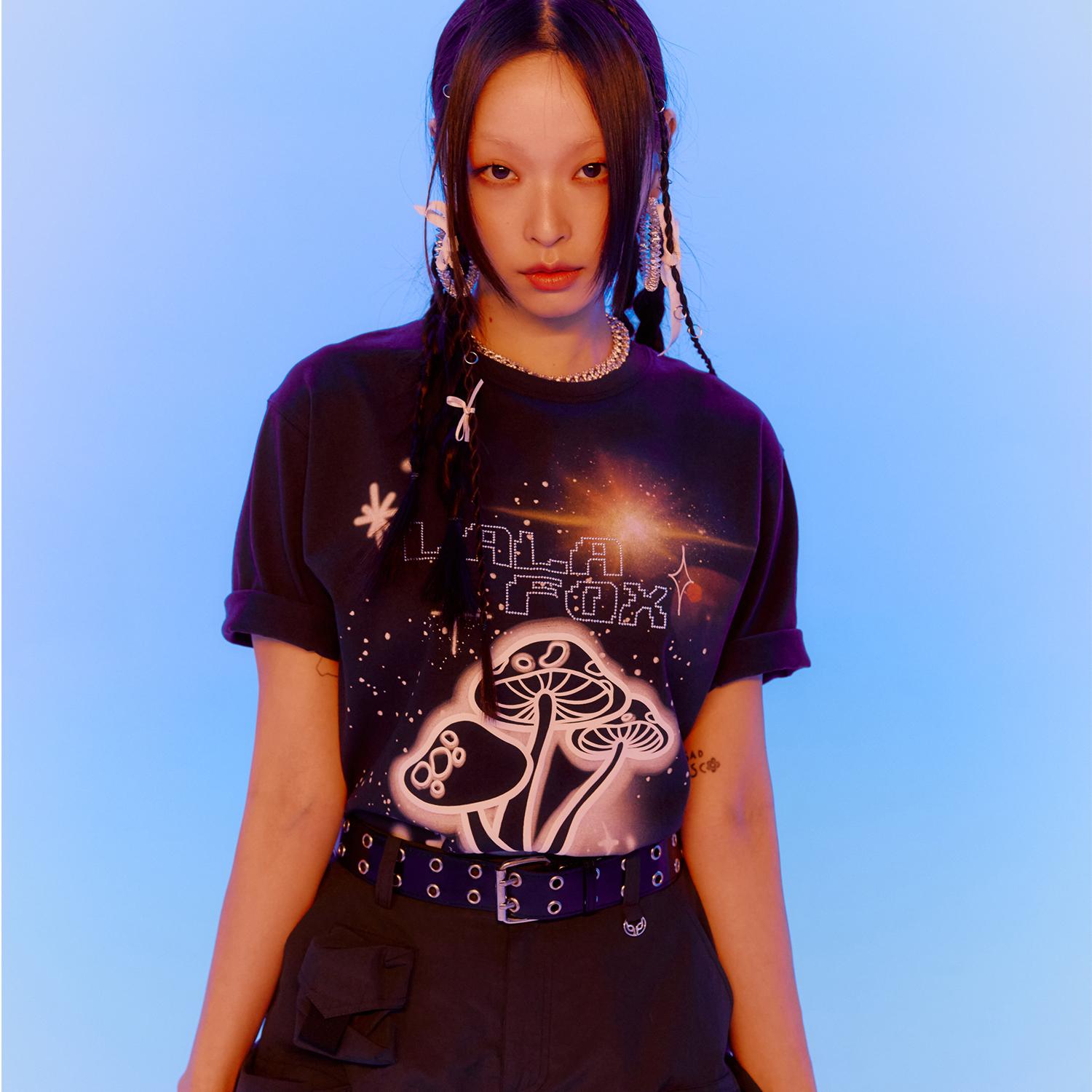 Lara Fox Space T-Shirt Charcoal Bp2Ch005 Charcoal/Ff