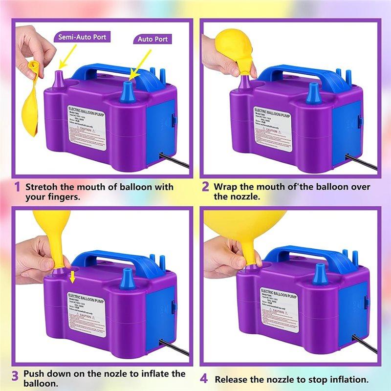 AAAF Balloon Pump Electric 600W Inflator Dual Nozzles For Party Decorations And Gifts Blower