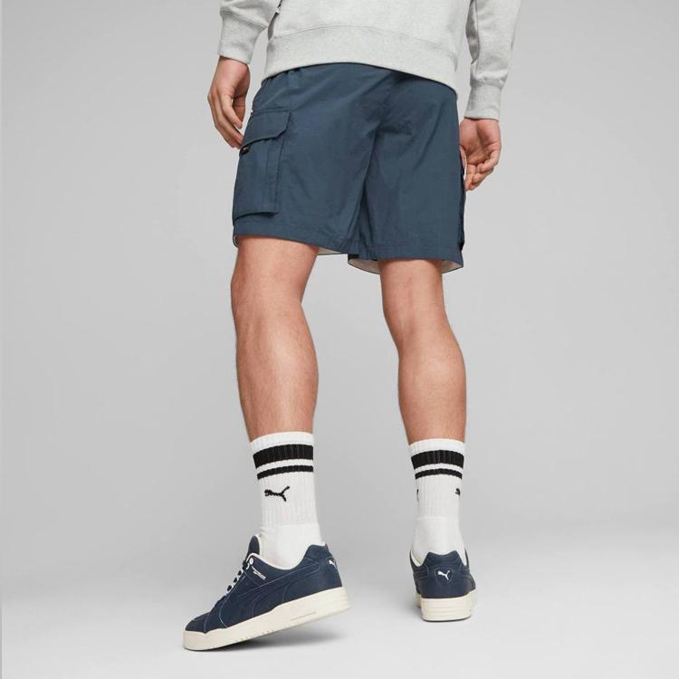 Puma MMQ Series Lightweight Utility Shorts Solid Color Straight Leg Sports Shorts Unisex Shorts Midnight-Blue 620363-16