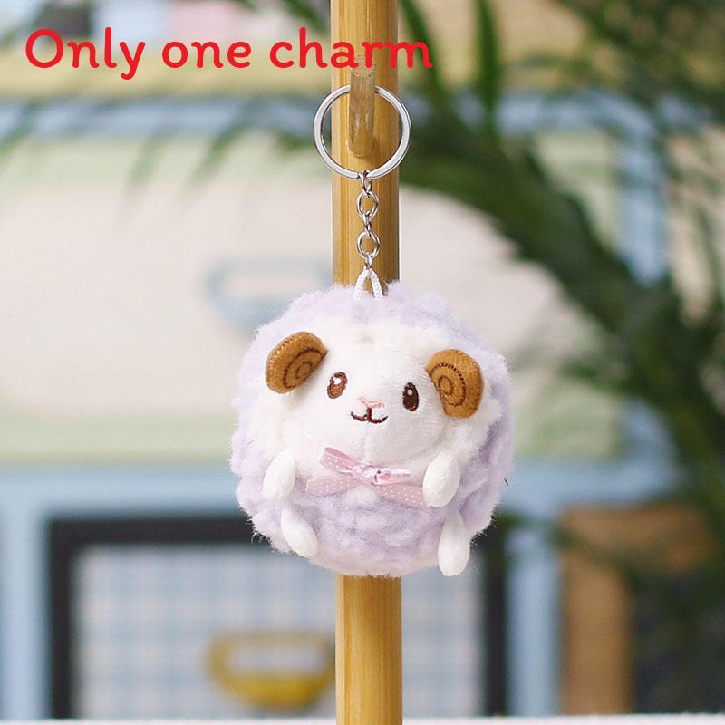 Cute Sheep Plush Keychain With Pp Cotton Filling For Gift And Decor
