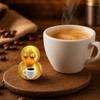 3D Printed Coffee Duck Collectible Figurine, Detailed Gold Duck Holding Coffee Cup Desk Decor for Colleagues And Friends