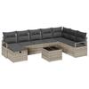 VidaXL Ensemble de Canapé d'Extérieur Modulaire 9 Pièces avec Coussins en Poly Rattan Gris Clair | Mobilier de Jardin 3359241