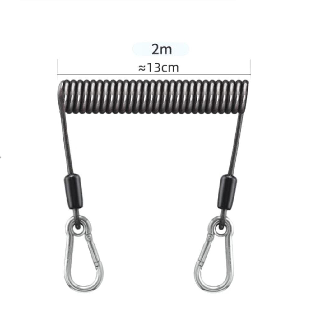 Weighing 50KG Anti-slip Rope with Metal Carabiner Anti Falling Steel Wire Fishing Lanyards