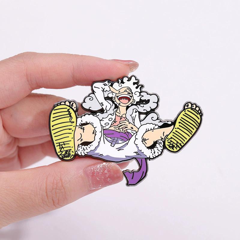 C7G Japan Anime One Piece Enamel Pin Monkey D Luffy Metal Cartoon Brooch Men Women's Brooches Cool Briefcase Badges Decorate