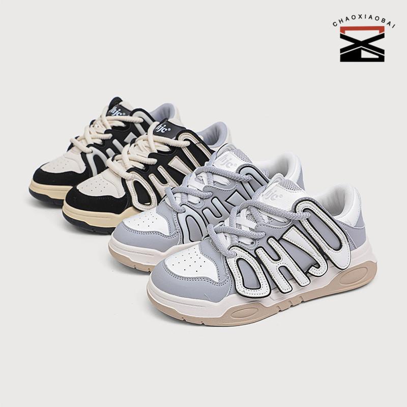 

CHAOXIAOBAI Письмо Женское 2023 Новый толстый низ Универсальный цвет Соответствие спортивная обувь Пара Ретро Мужская и женская обувь