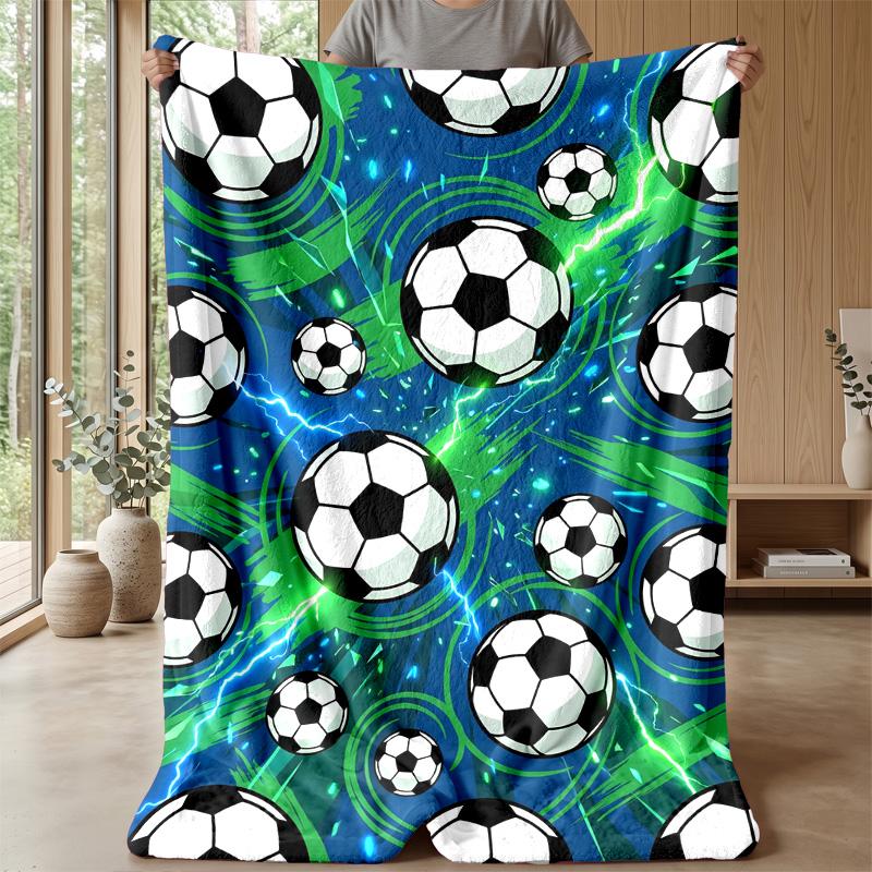 Soccer Ball Explosion Theme blanket Lightweight Warm Flannel Blanket Decorative Throw Blanket for Home Decoration