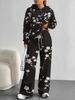 Gradual Change European And American Autumn And Winter Casual Long-Sleeved Suit Women'S Hooded Sweater Trousers Two-Piece Set