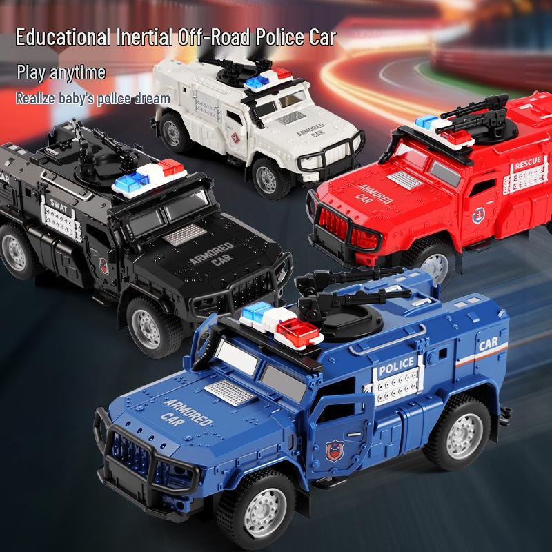 Children's Double-Door SWAT Car Inertia Toy - Off-Road Claw Machine for Boys