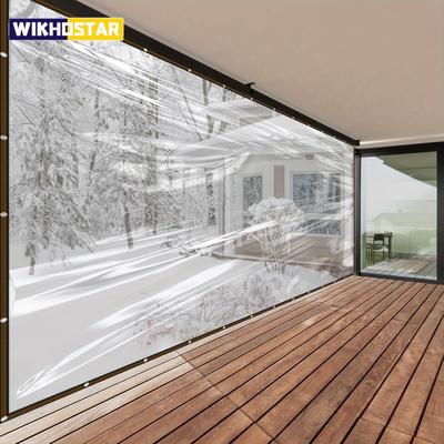 1pc Heavy-Duty Transparent Waterproof Tarp - UV & Scratch Resistant, Ideal for Greenhouses, Balconies & Outdoor Protection
