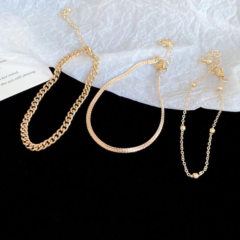 Metal snake chain bracelet three-piece fashion versatile temperament bracelet niche design jewelry women