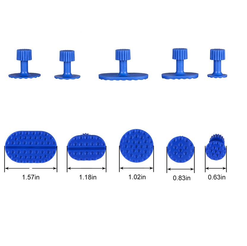 Dent Repair Tool Kit Without Painting: 30 X Glue-in Traction Plates with T-handle and Slider Hammer